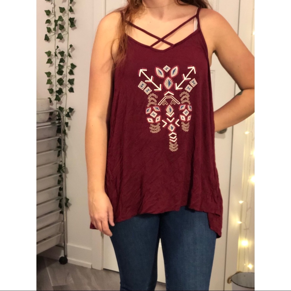 pretty comfortable red wine tanktop